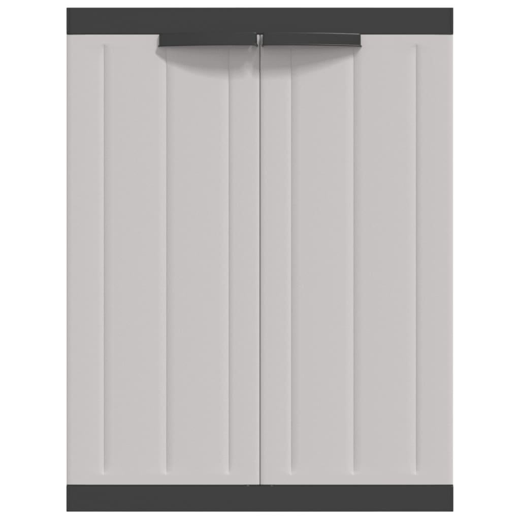 vidaXL Gartenschrank Grau und Schwarz 65x37x85 cm PP