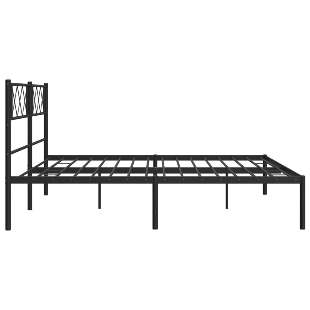 vidaXL Bettgestell mit Kopfteil Metall Schwarz 193x203 cm