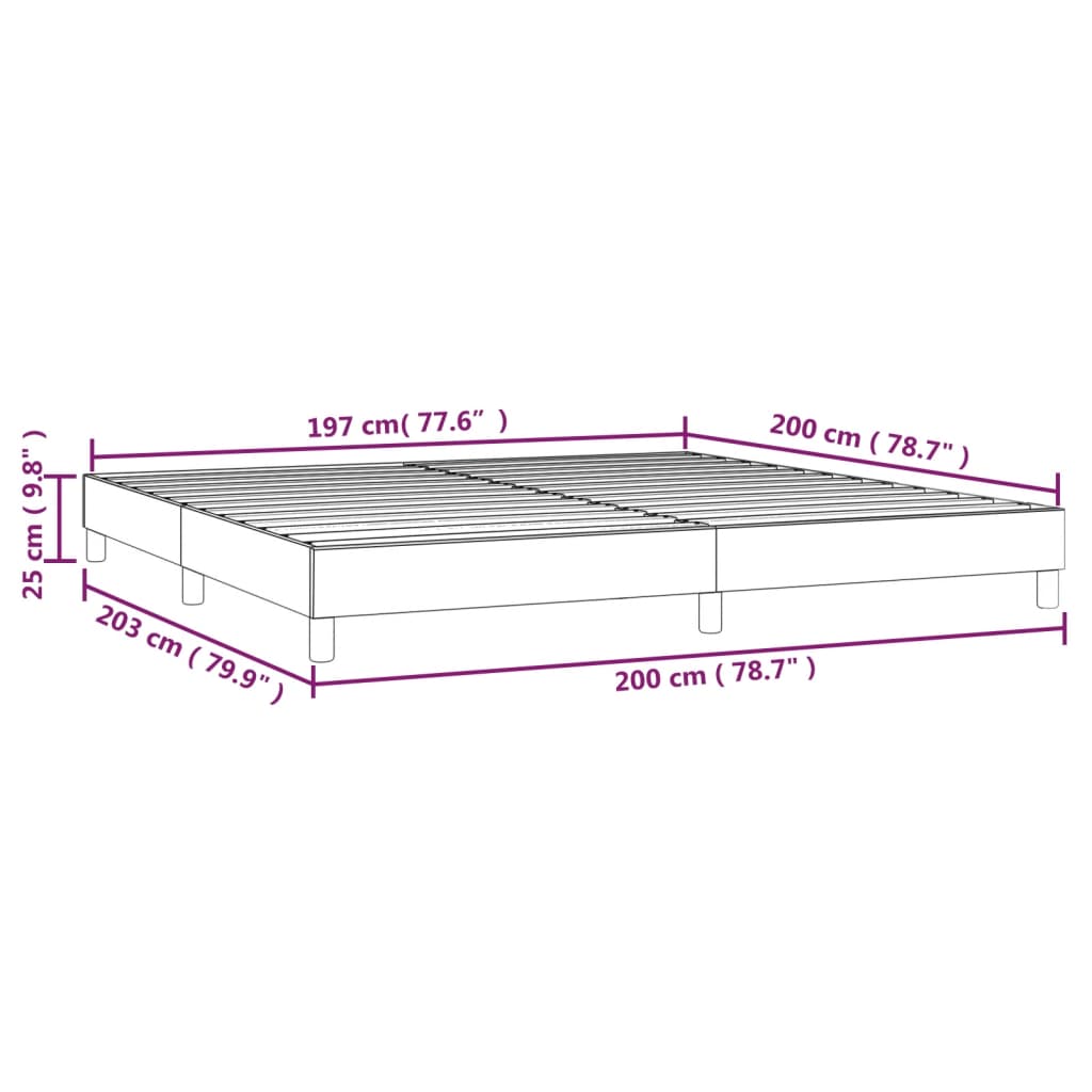 vidaXL Bettgestell Grau 200x200 cm Kunstleder