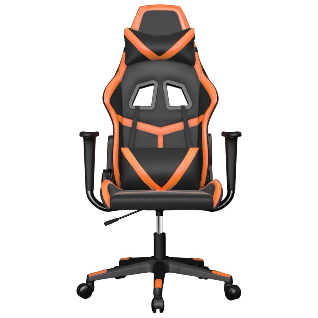 vidaXL Gaming-Stuhl mit Massagefunktion Schwarz und Orange Kunstleder