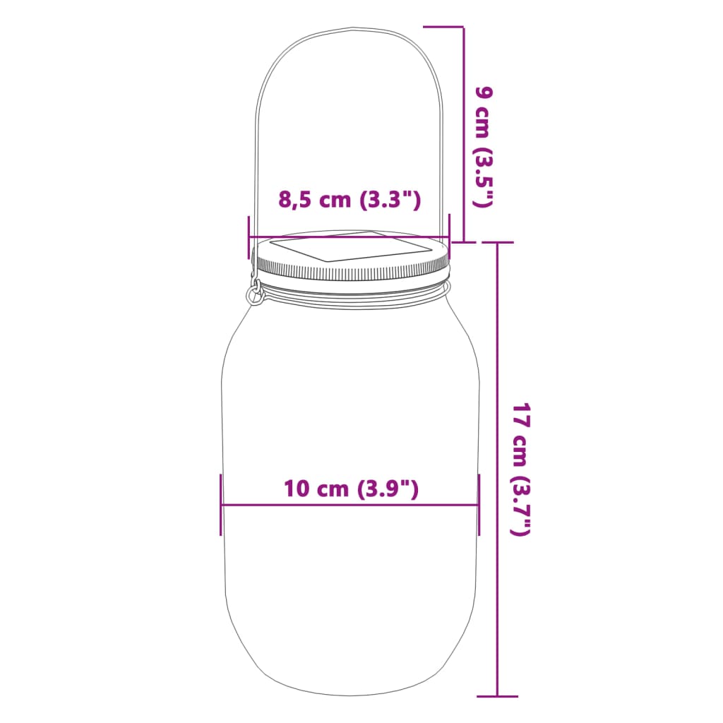 vidaXL Solarleuchten Einmachglas-Design 12 Stk. Warmweiß