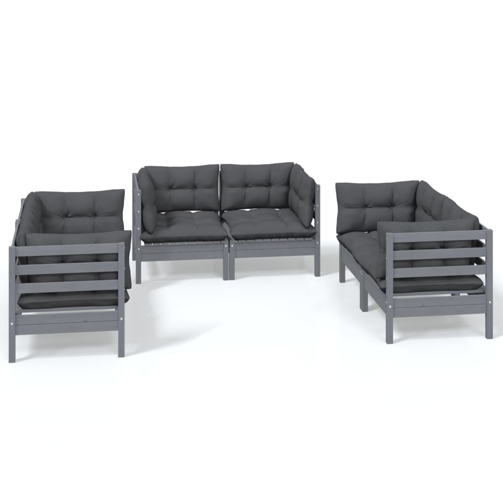 vidaXL 6-tlg. Garten-Lounge-Set mit Kissen Kiefer Massivholz