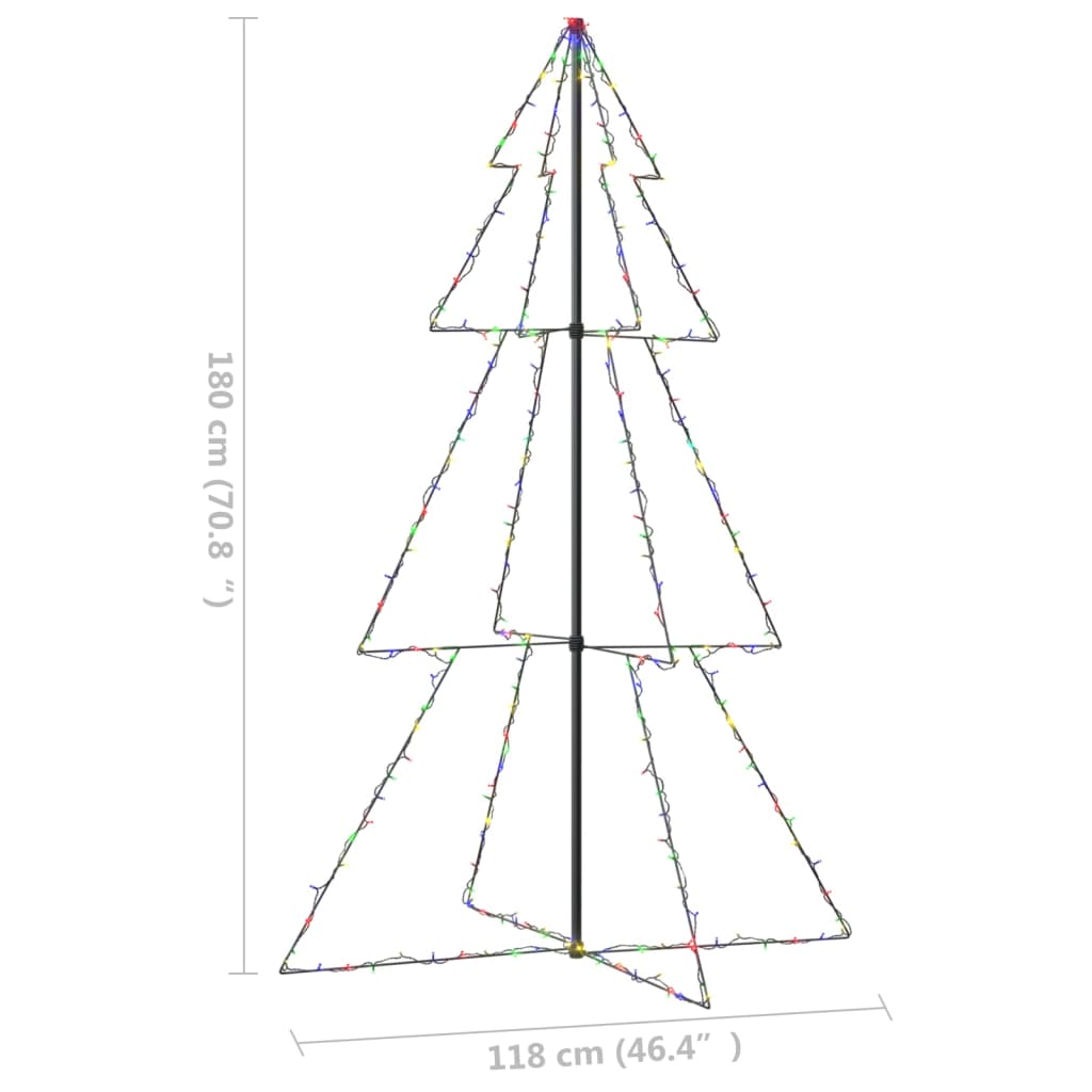 vidaXL Weihnachtsbaum in Kegelform 240 LEDs Indoor Outdoor 118x180 cm