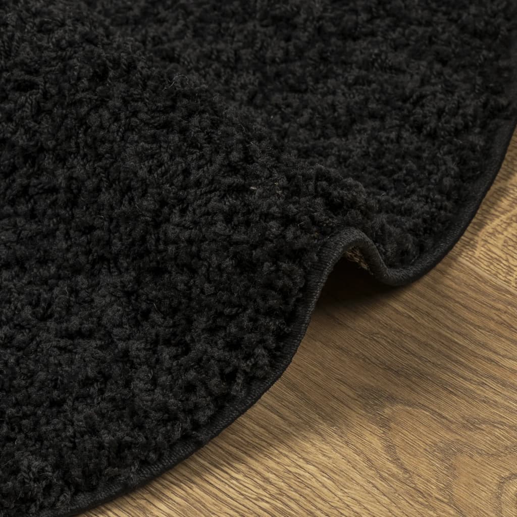 vidaXL Shaggy-Teppich PAMPLONA Hochflor Modern Schwarz Ø 240 cm