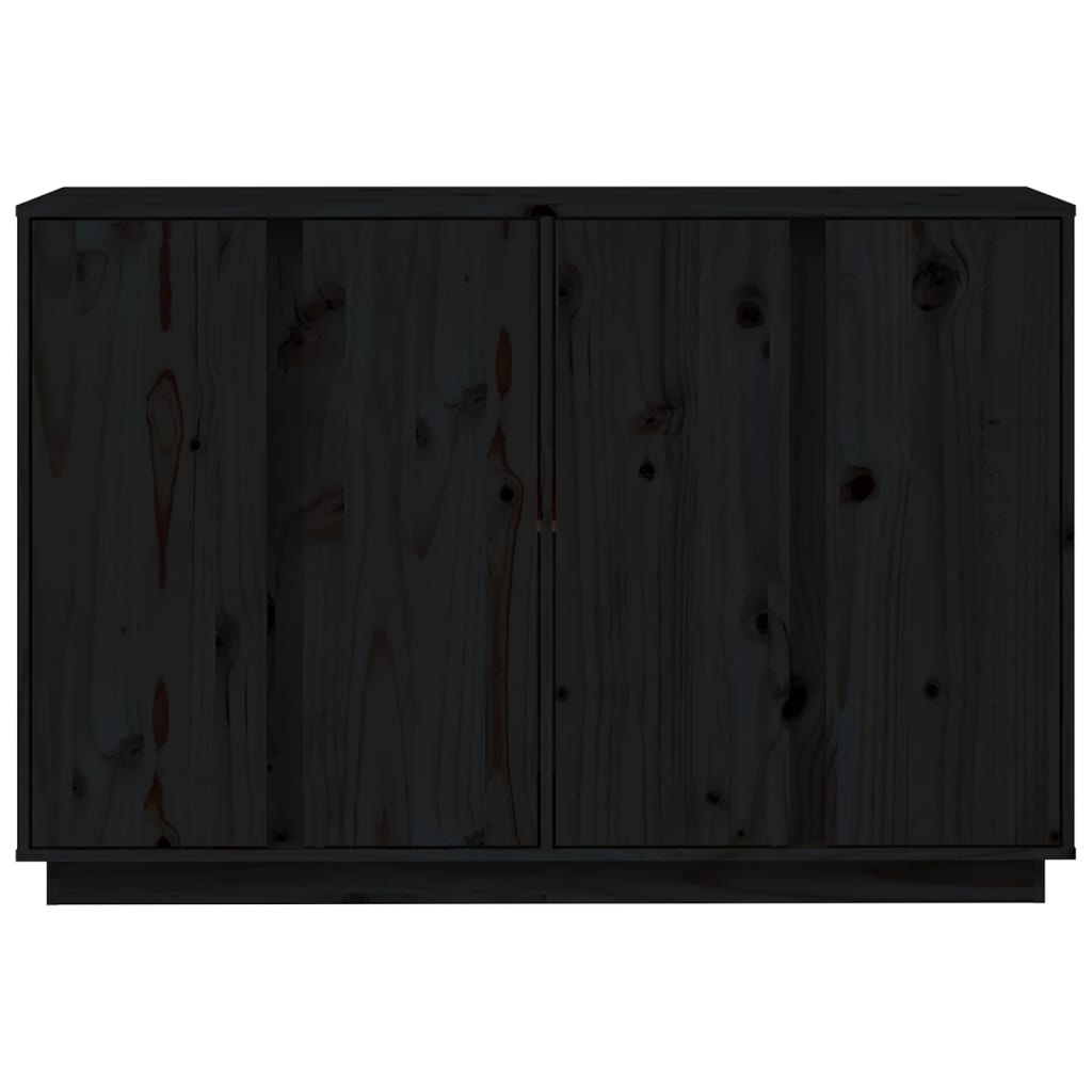 vidaXL Sideboard Schwarz 120x35x80 cm Massivholz Kiefer