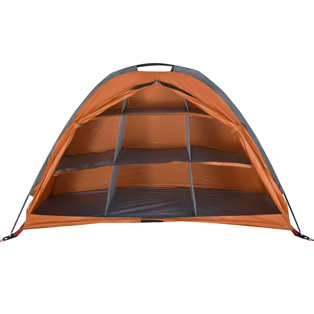 vidaXL Camping-Organizer-Zelt 9 Fächer Grau Orange Wasserdicht