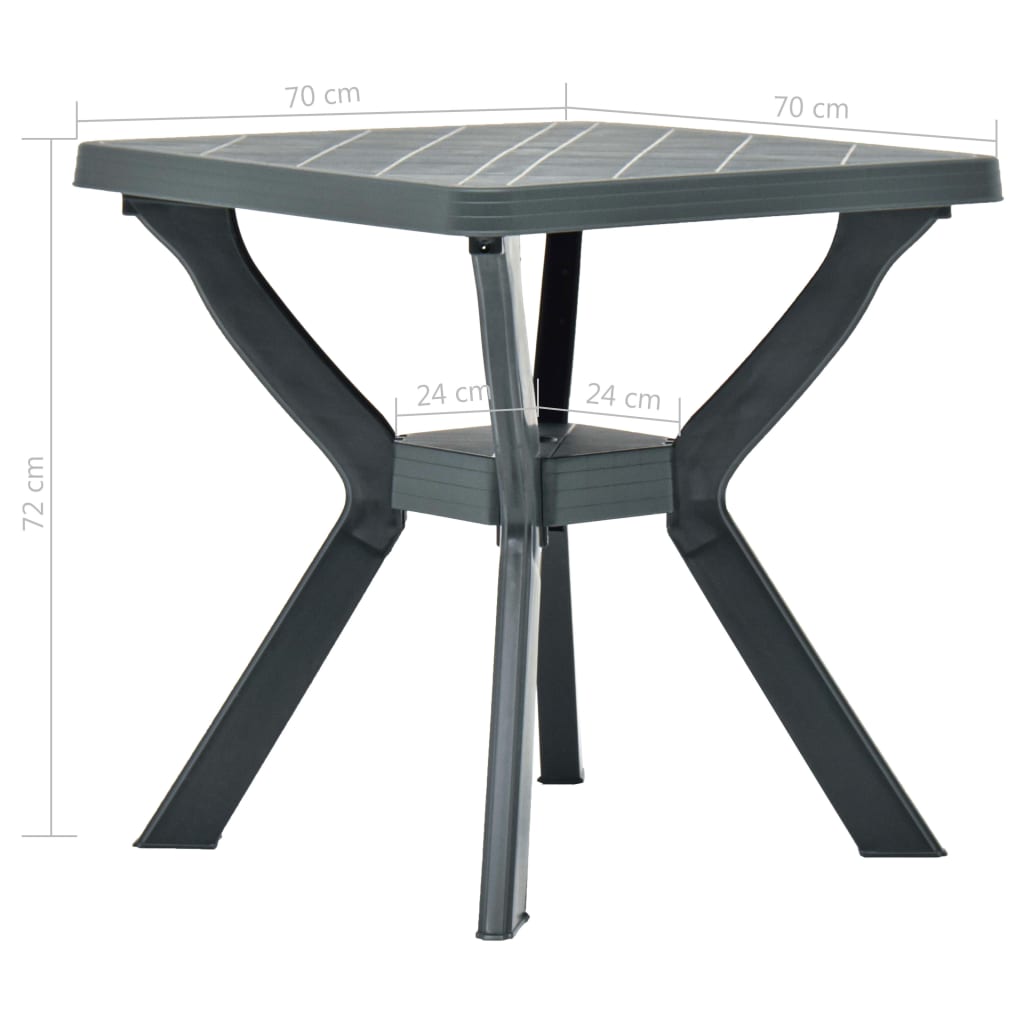 vidaXL Bistrotisch Anthrazit 70x70x72 cm Kunststoff