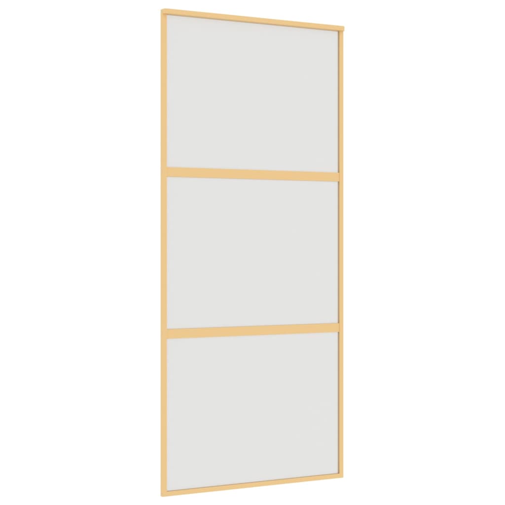 vidaXL Schiebetür Golden 90x205 cm Matt ESG-Glas und Aluminium