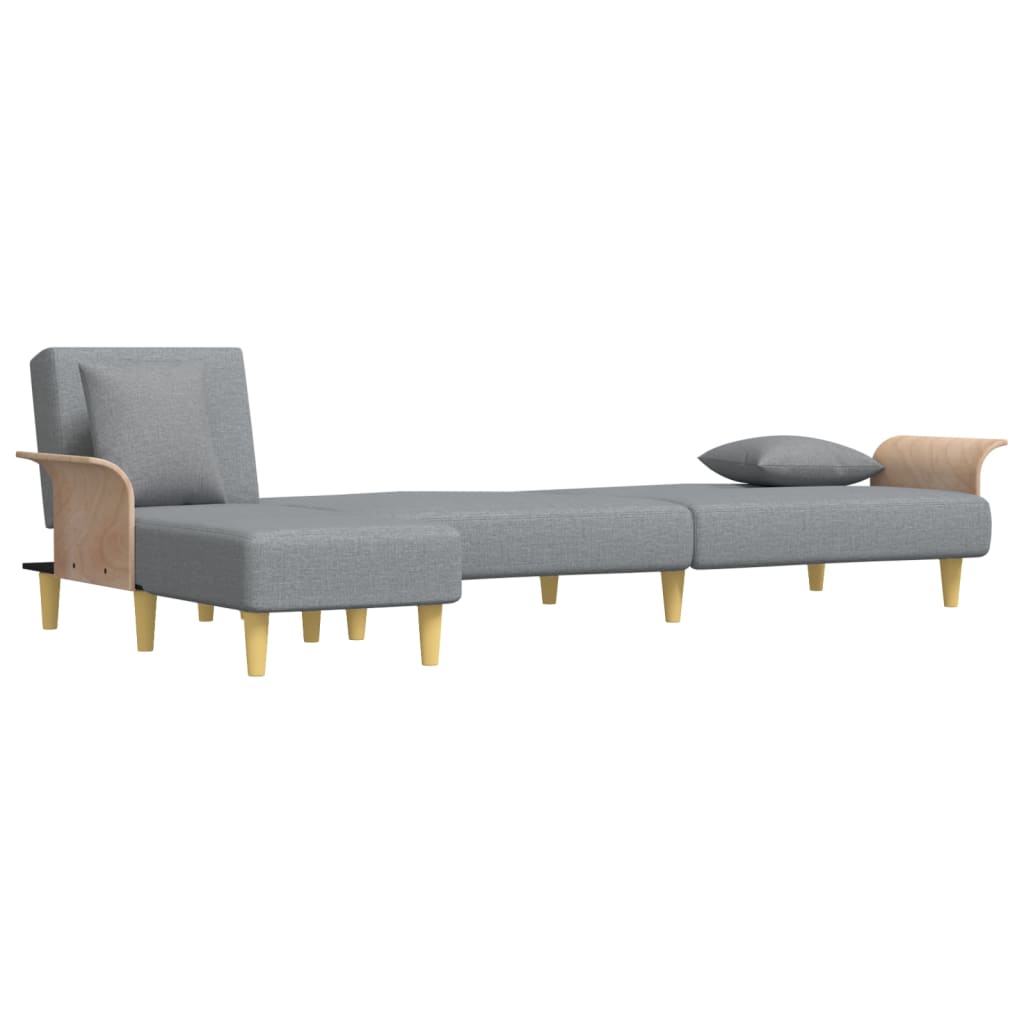 vidaXL Schlafsofa in L-Form Hellgrau 279x140x70 cm Stoff