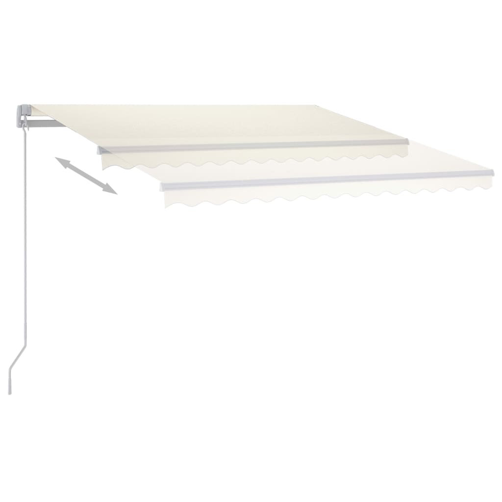 vidaXL Markise Manuell Einziehbar mit LED 350x250 cm Creme