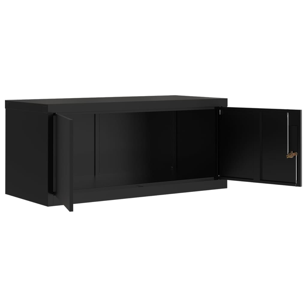 vidaXL Aktenschrank Schwarz 90x40x110 cm Stahl