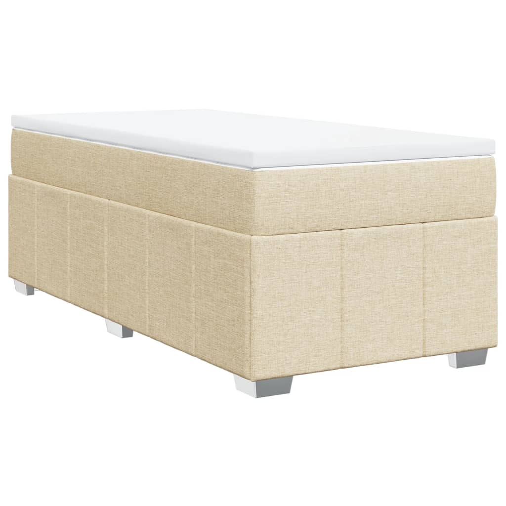 vidaXL Boxspringbett mit Matratze Creme 80x200 cm Stoff