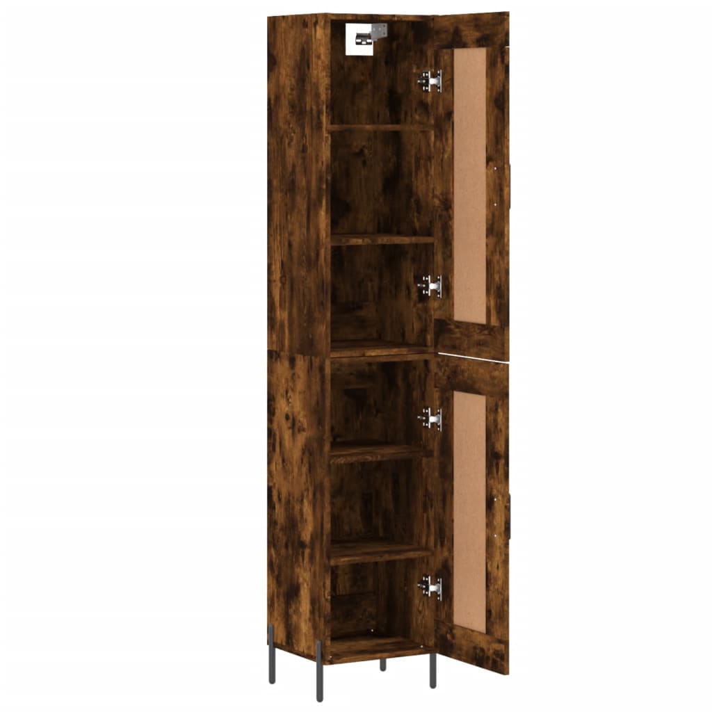 vidaXL Highboard Räuchereiche 34,5x34x180 cm Holzwerkstoff