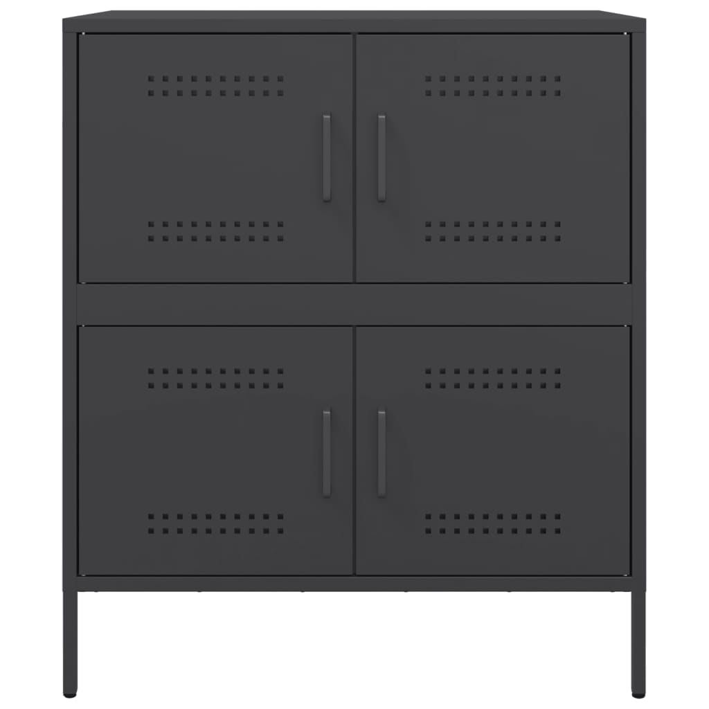 vidaXL Sideboard Schwarz 68x39x79 cm Stahl