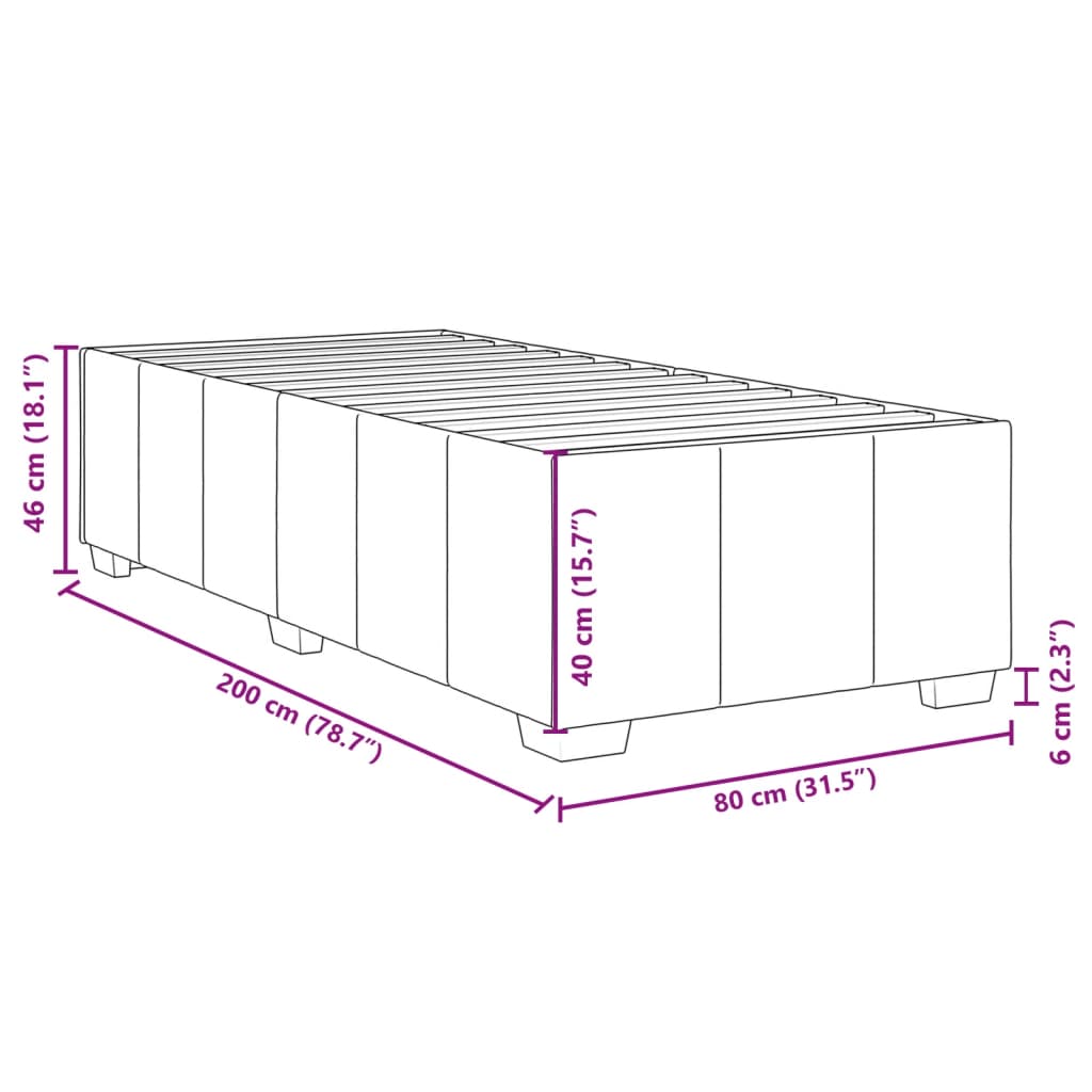 vidaXL Boxspringbett mit Matratze Creme 80x200 cm Stoff