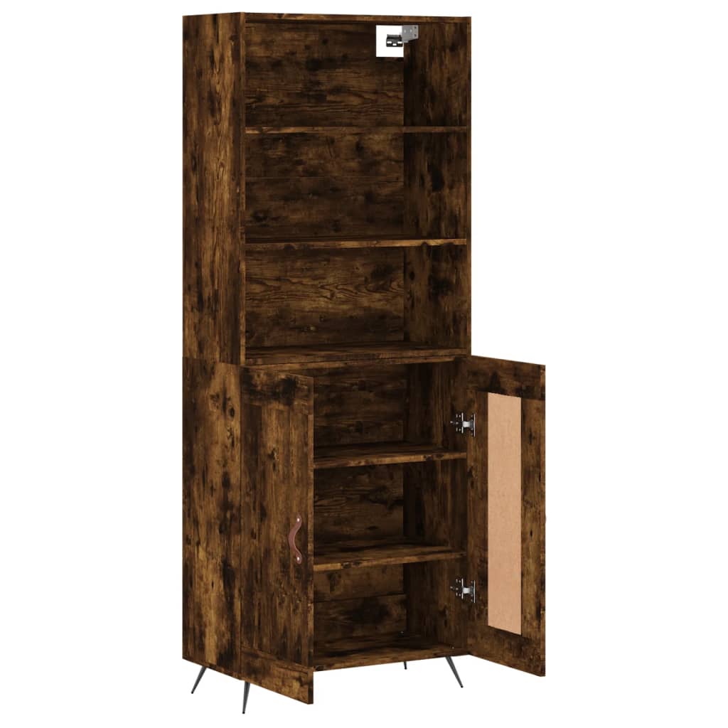 vidaXL Highboard Räuchereiche 69,5x34x180 cm Holzwerkstoff