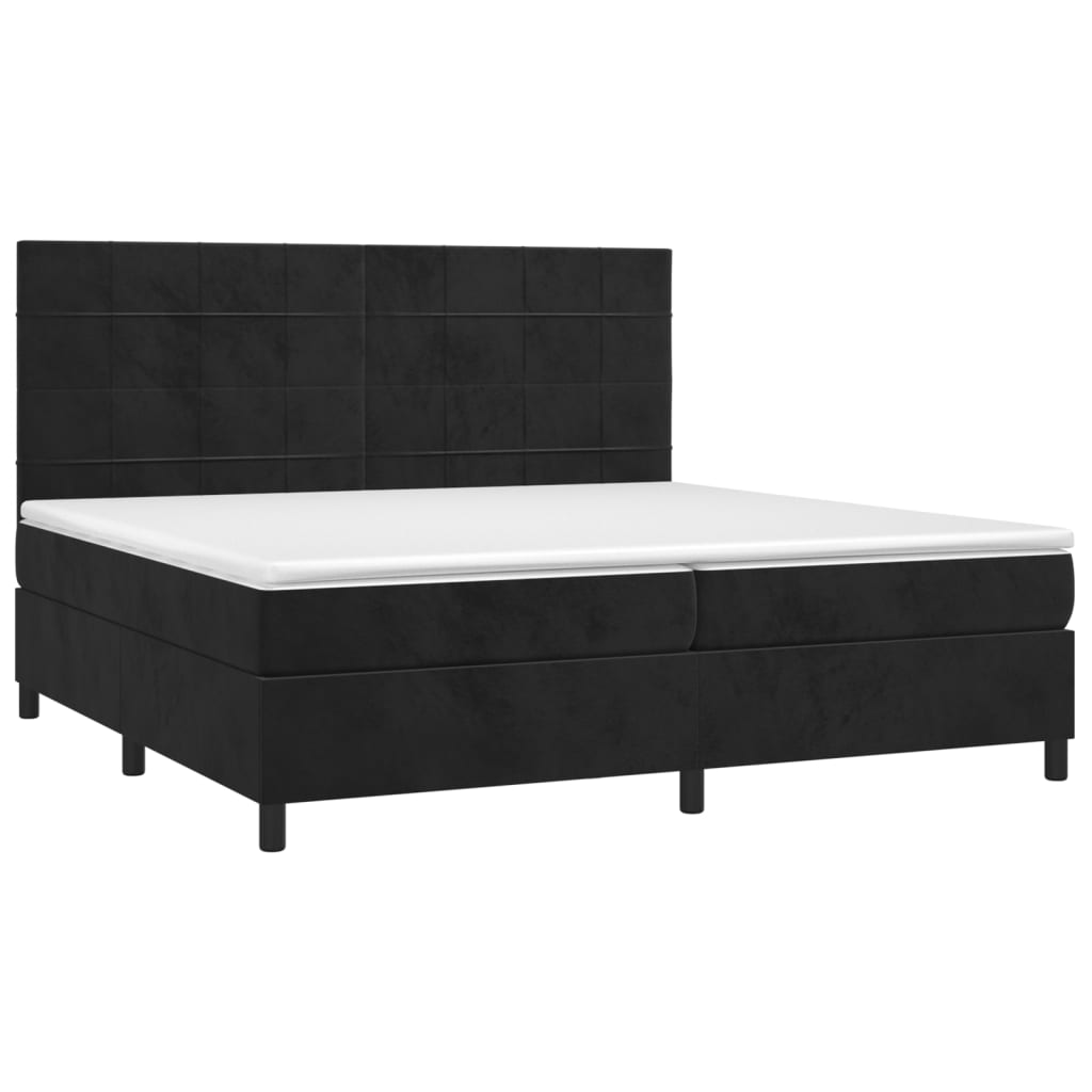 vidaXL Boxspringbett mit Matratze Schwarz 200x200 cm Samt