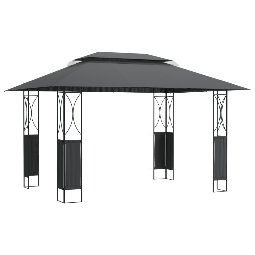 vidaXL Pavillon mit Dach Anthrazit 400x300x270 cm Stahl