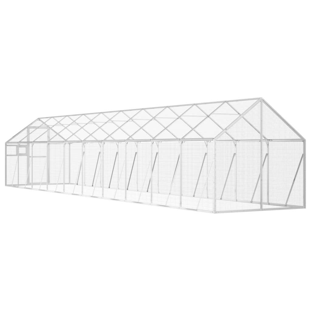 vidaXL Voliere Silbern 1,79x10x1,85 m Aluminium