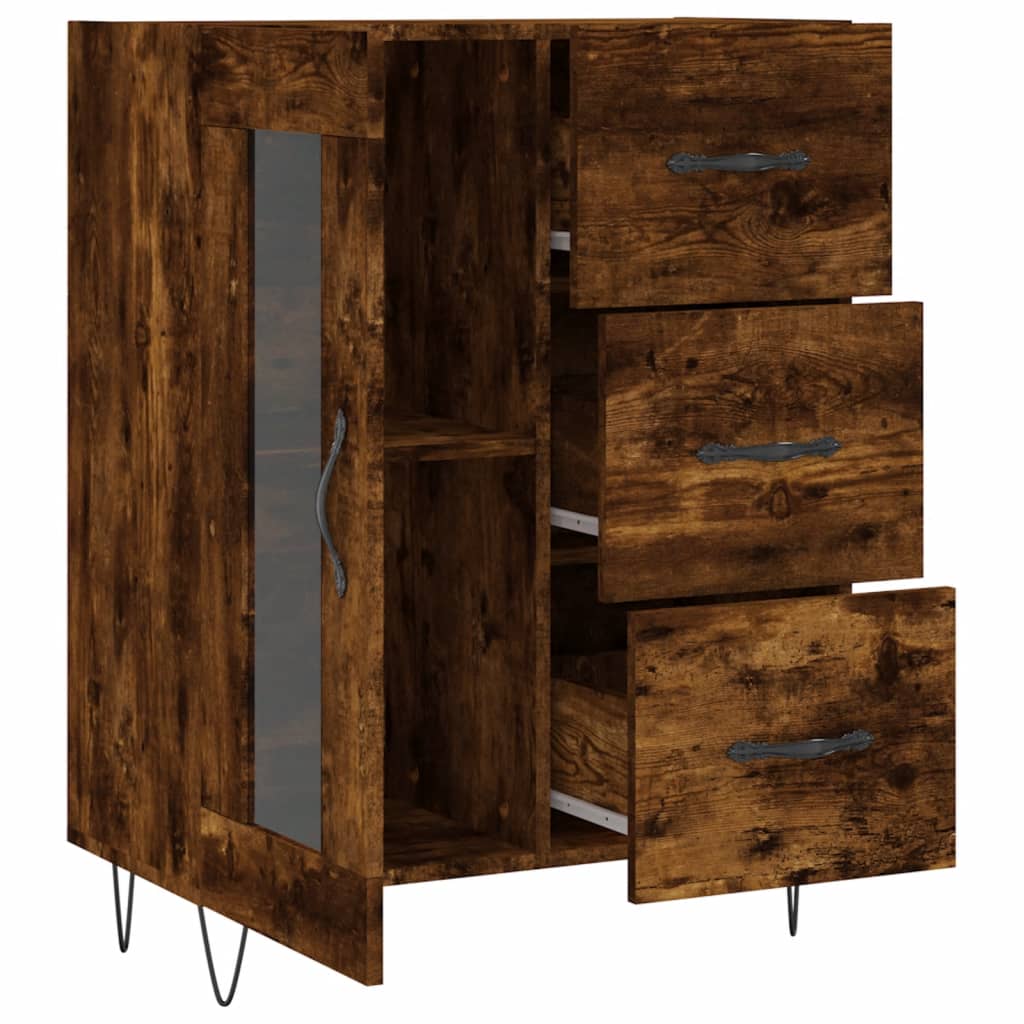 vidaXL Sideboard Räuchereiche 69,5x34x90 cm Holzwerkstoff