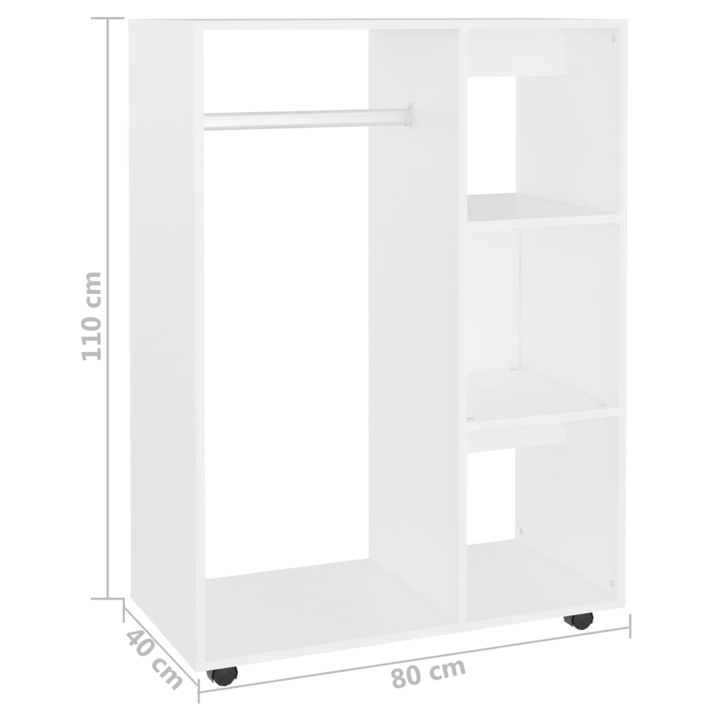 vidaXL Kleiderschrank Weiß 80x40x110 cm Holzwerkstoff