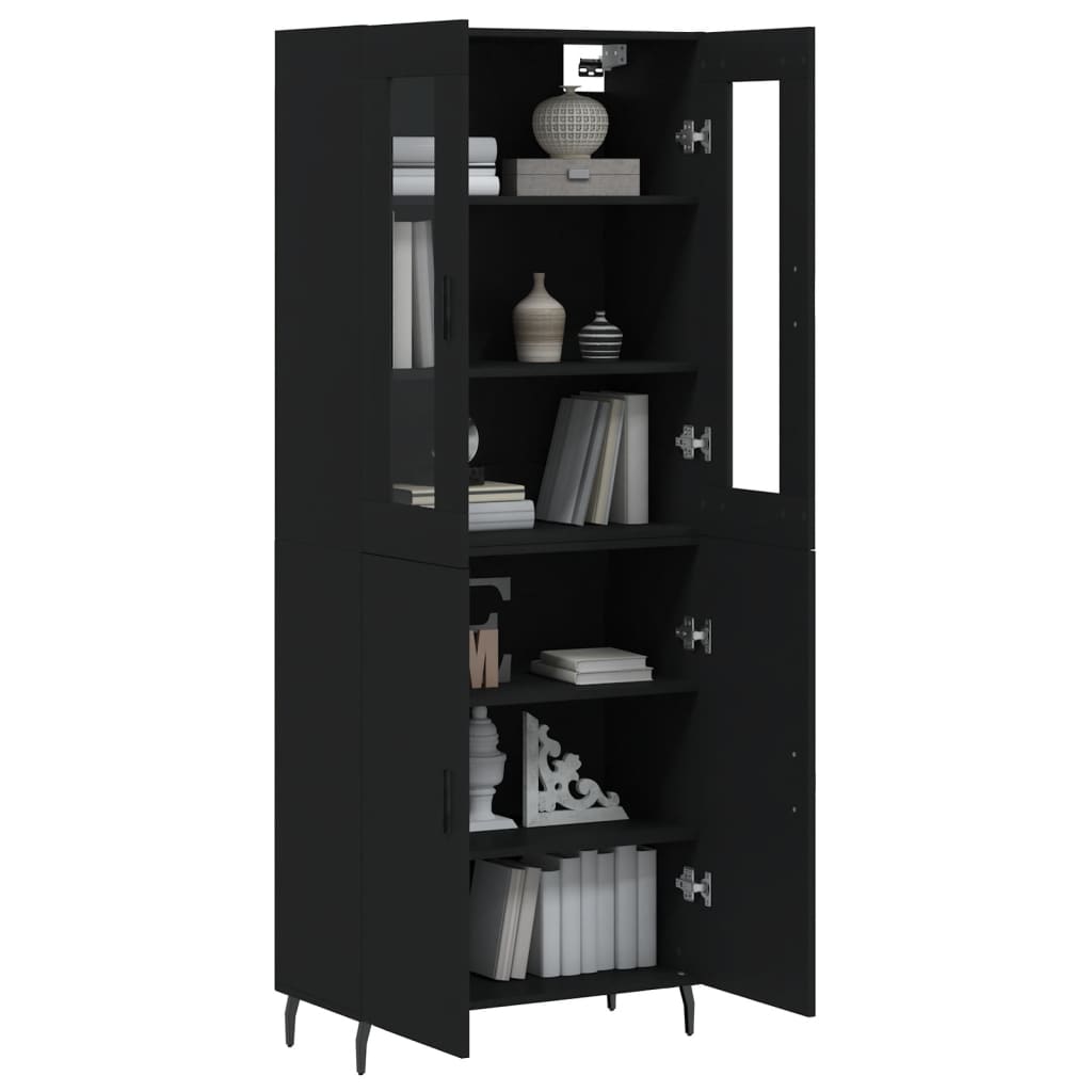 vidaXL Highboard Schwarz 69,5x34x180 cm Holzwerkstoff