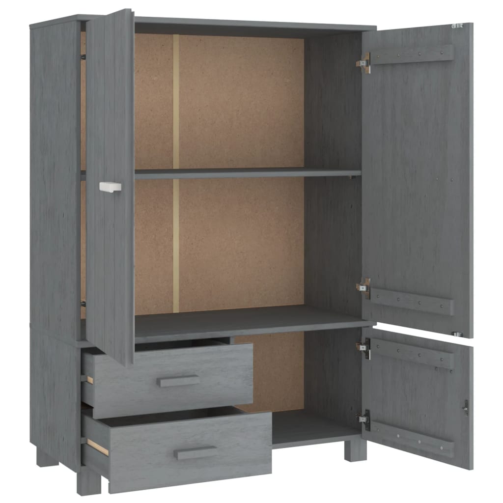 vidaXL Kleiderschrank HAMAR Dunkelgrau 99x45x137 cm Massivholz Kiefer