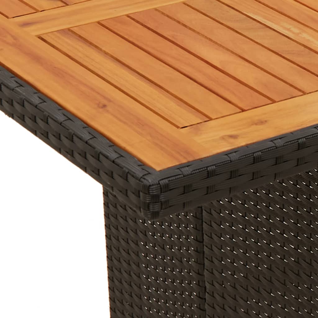 vidaXL 7-tlg. Garten-Essgruppe mit Kissen Schwarz Poly Rattan