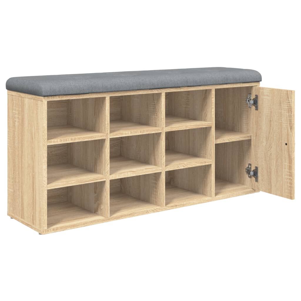 vidaXL Schuhbank Sonoma-Eiche 102x32x50 cm Holzwerkstoff