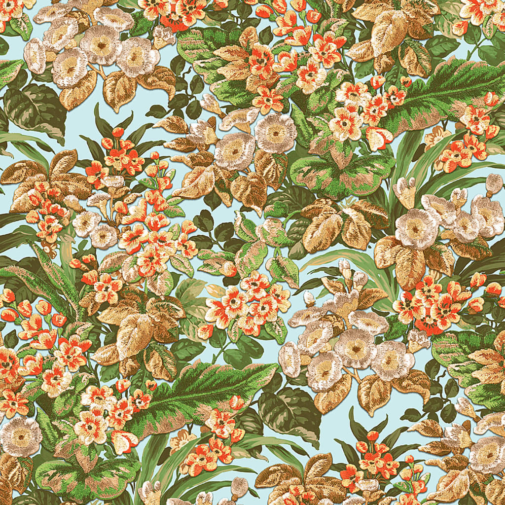 DUTCH WALLCOVERINGS Tapete Blumenmuster Mehrfarbig