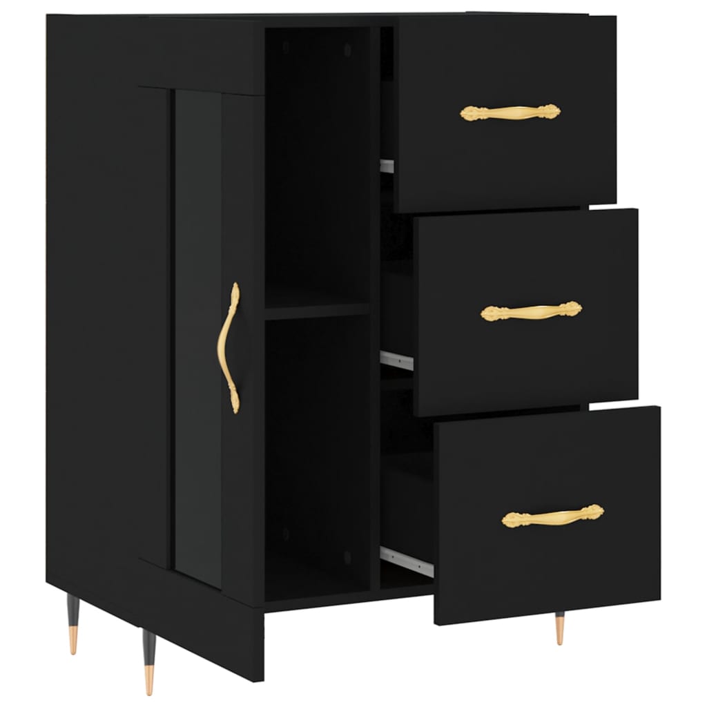 vidaXL Sideboard Schwarz 69,5x34x90 cm Holzwerkstoff