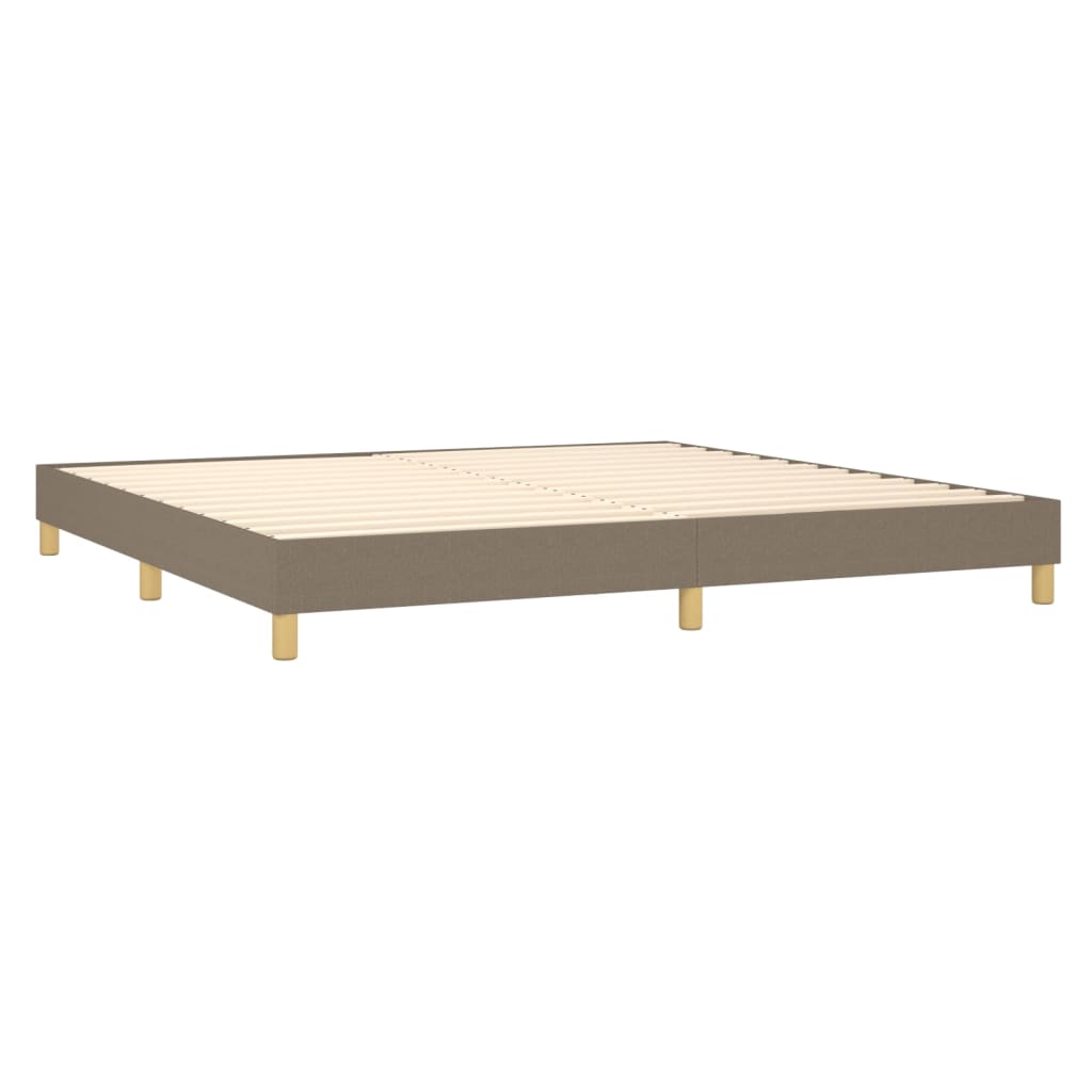 vidaXL Boxspringbett mit Matratze Taupe 200x200 cm Stoff