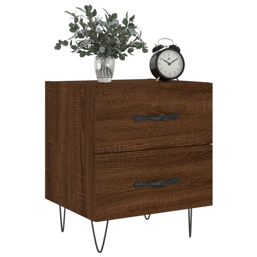 vidaXL Nachttische 2Stk. Braun Eichen-Optik 40x35x47,5cm Holzwerkstoff