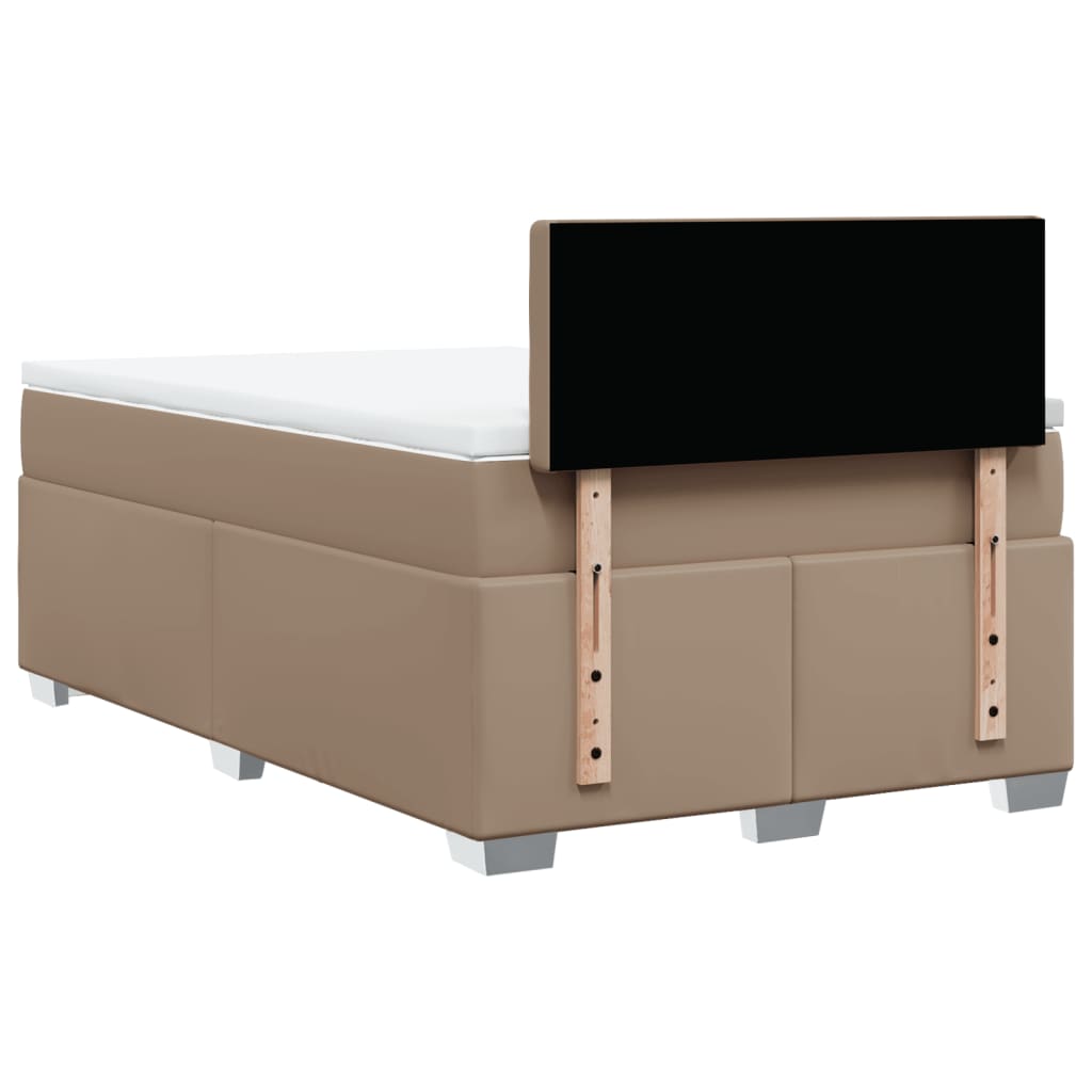 vidaXL Boxspringbett Matratze Cappuccino-Braun 140x200cm Kunstleder