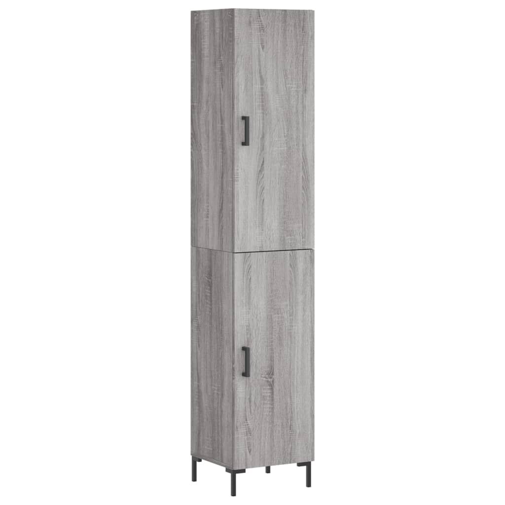 vidaXL Highboard Grau Sonoma 34,5x34x180 cm Holzwerkstoff