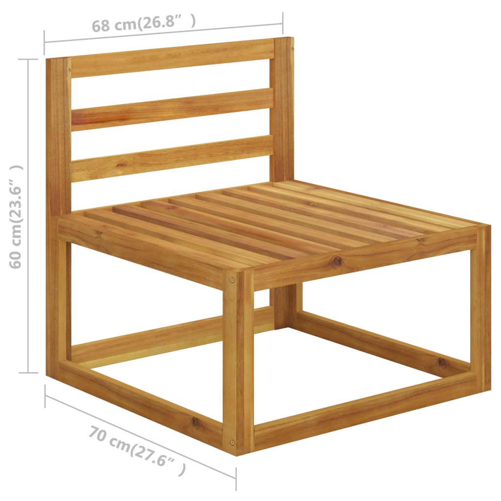 vidaXL 3-tlg. Garten-Lounge-Set mit Creme-Kissen Massivholz Akazie