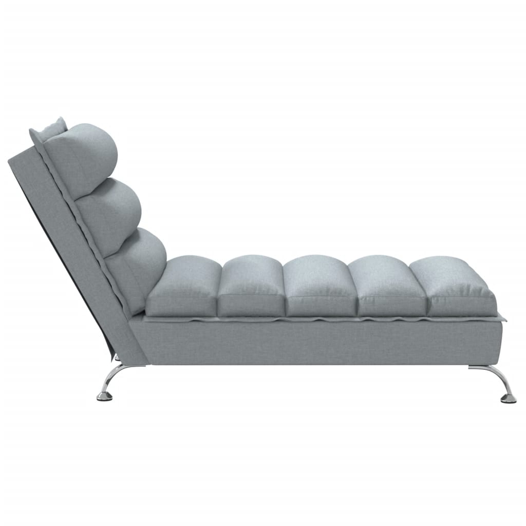 vidaXL Chaiselongue mit Kissen Hellgrau Stoff