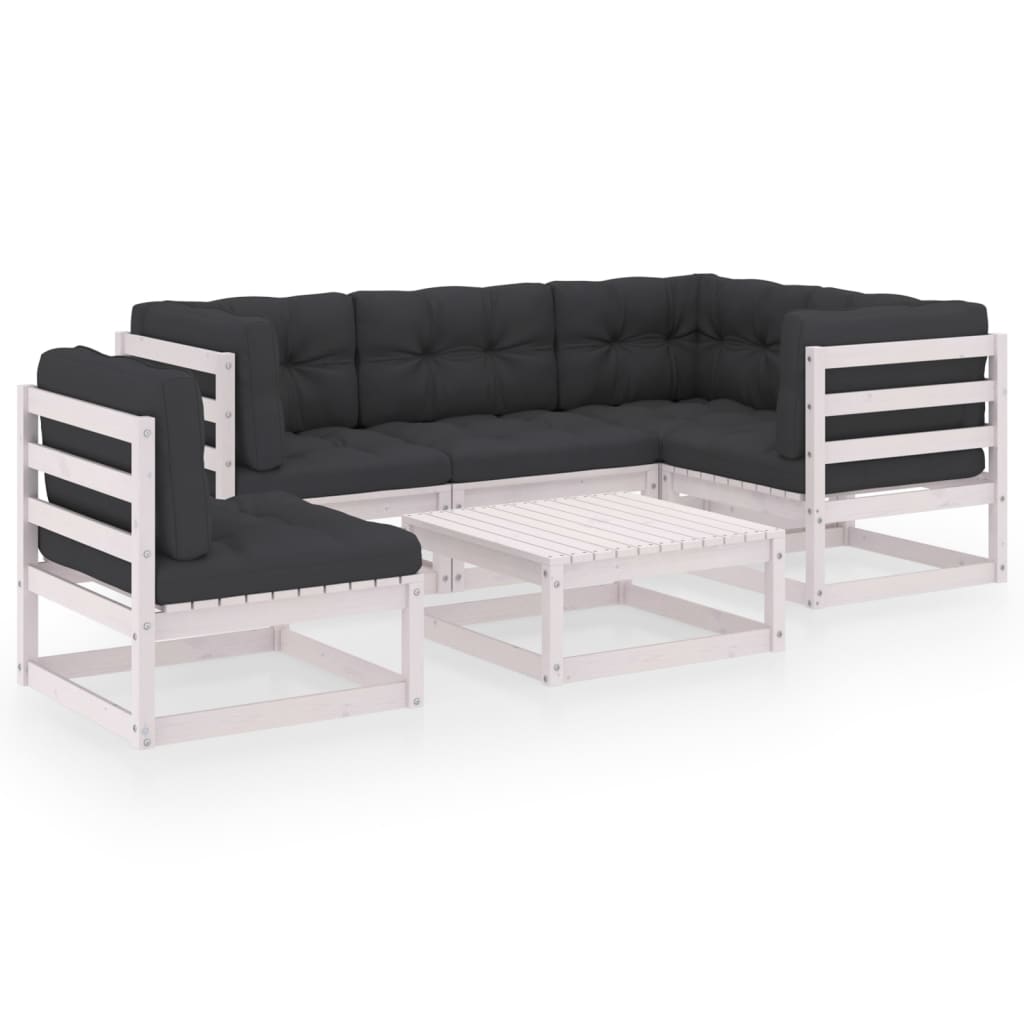 vidaXL 6-tlg. Garten-Lounge-Set mit Kissen Kiefer Massivholz