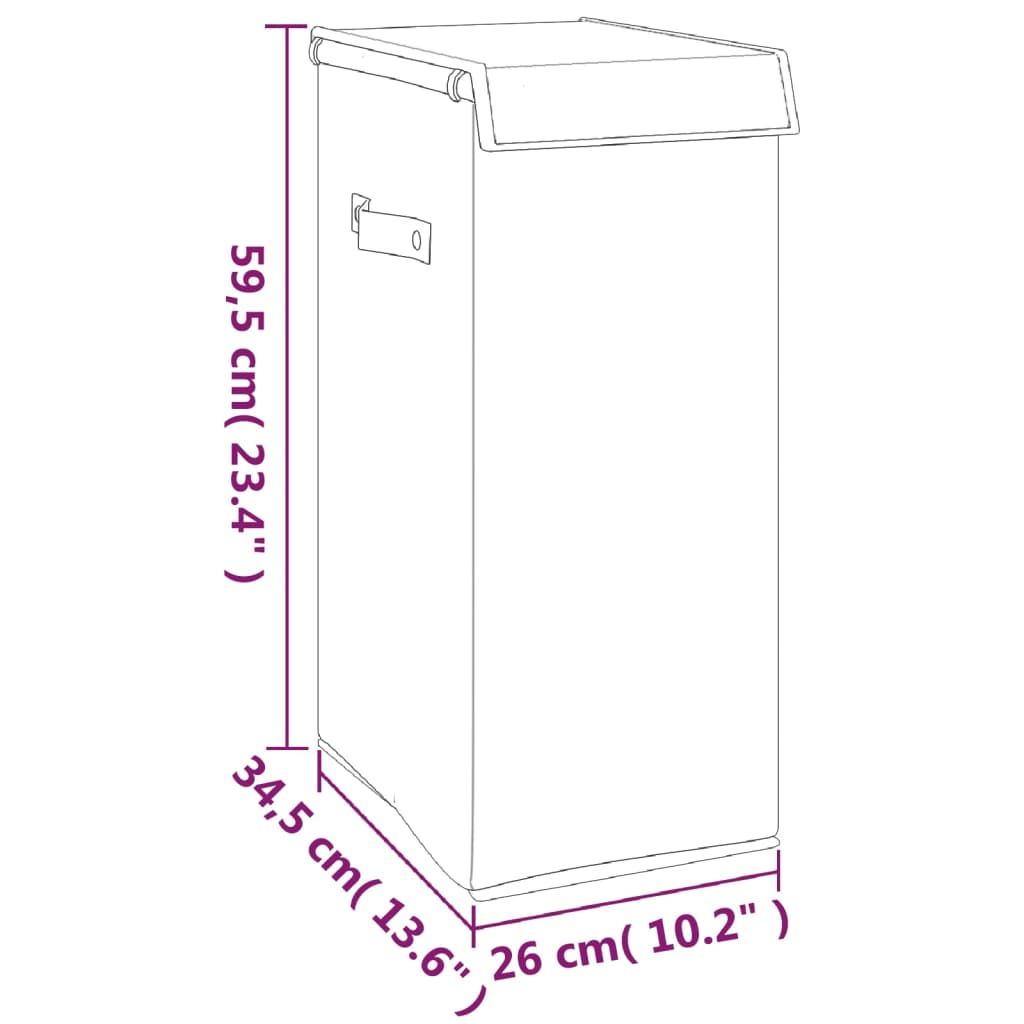 vidaXL Faltbarer Wäschekorb Grau 26 x 34,5 x 59,5cm Leinenimitat Stoff