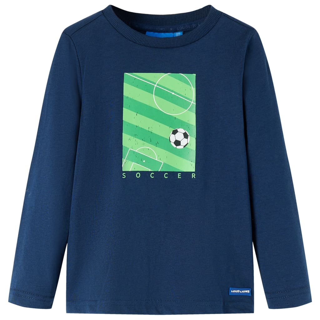 Kinder-Langarmshirt Marineblau 140