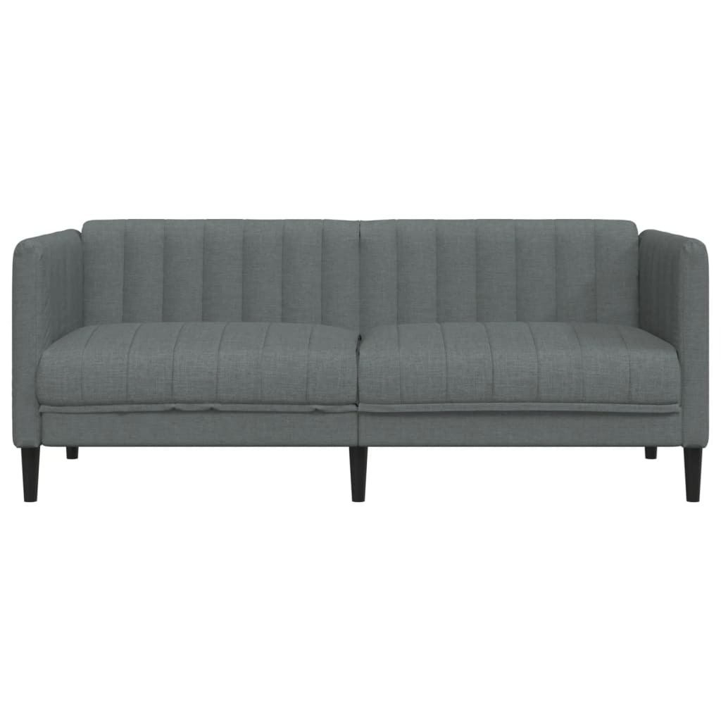 vidaXL Sofa 2-Sitzer Dunkelgrau Stoff