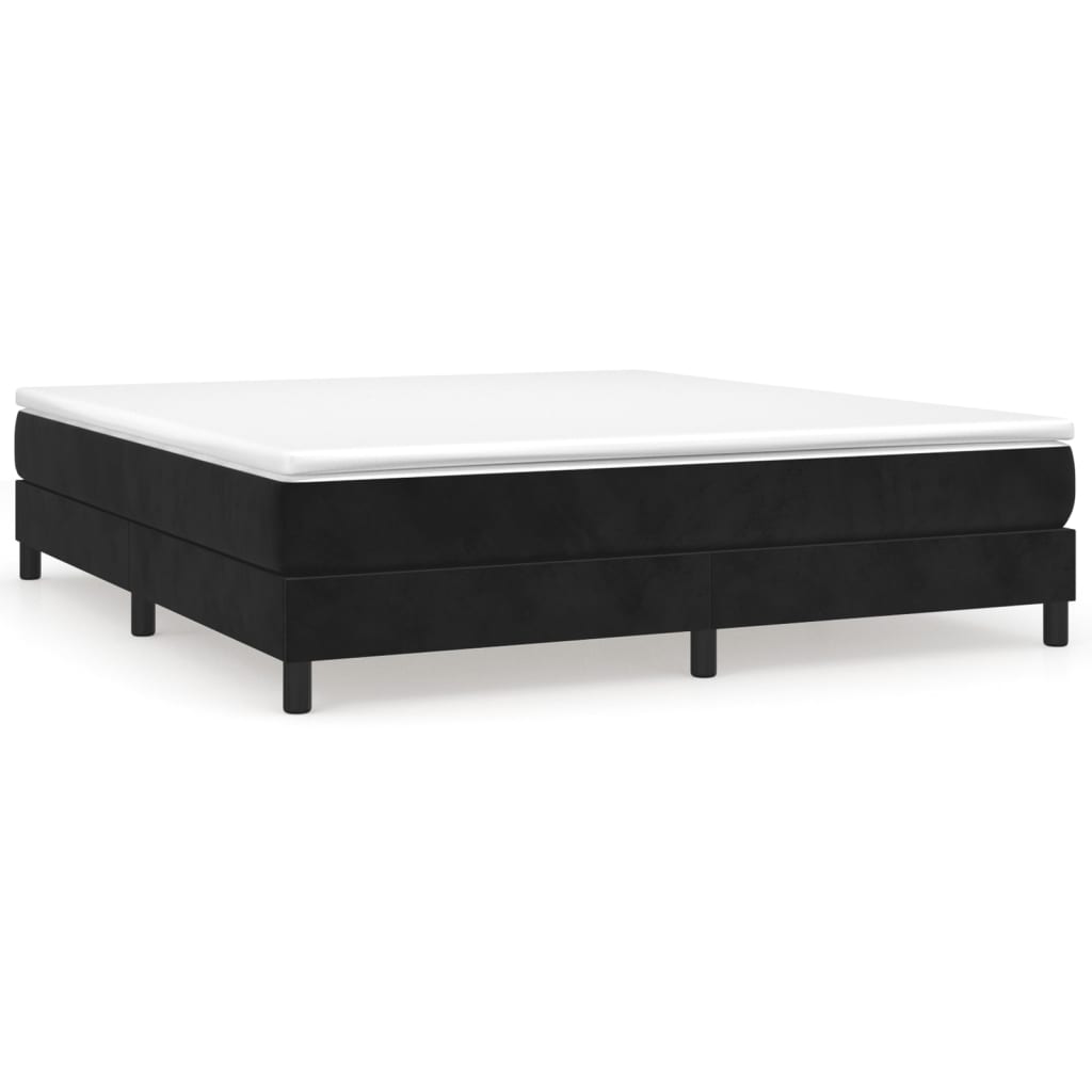 vidaXL Boxspringbett mit Matratze Schwarz 160x200 cm Samt