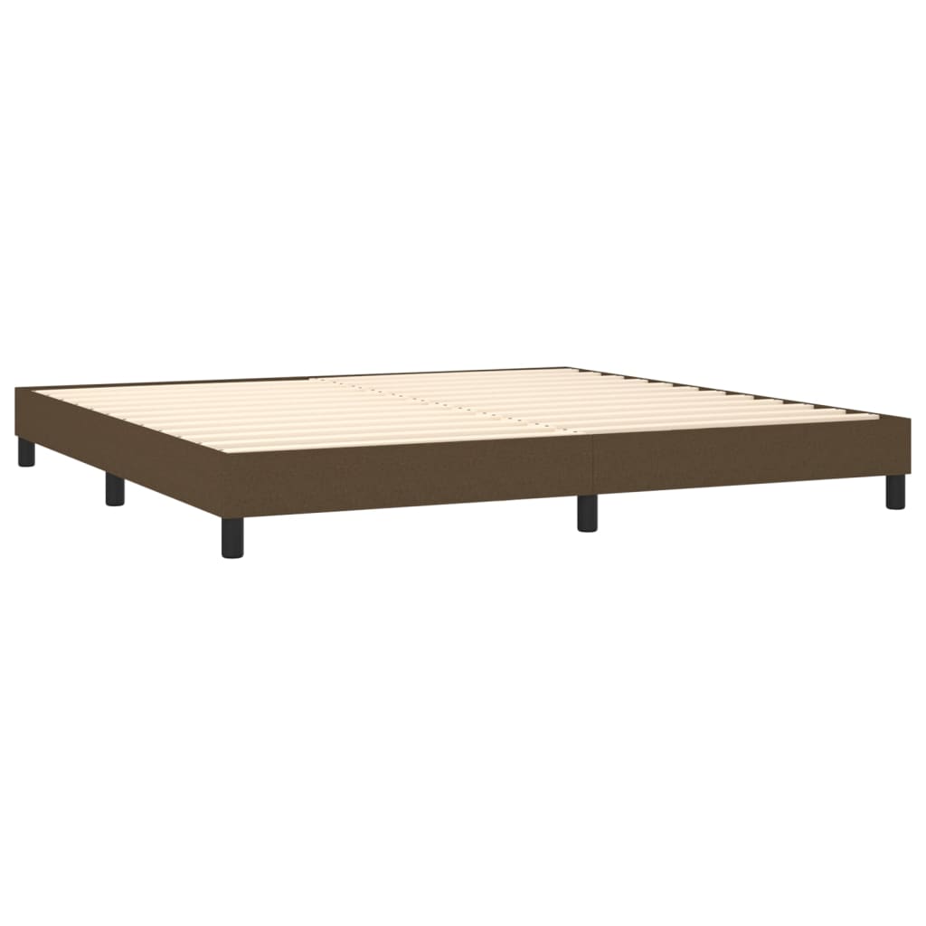 vidaXL Boxspringbett mit Matratze & LED Dunkelbraun 200x200 cm Stoff