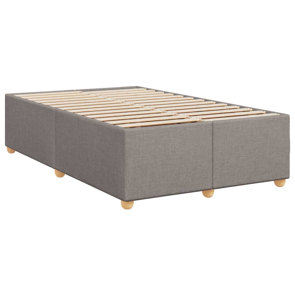 vidaXL Boxspringbett mit Matratze Taupe 120x200 cm Stoff