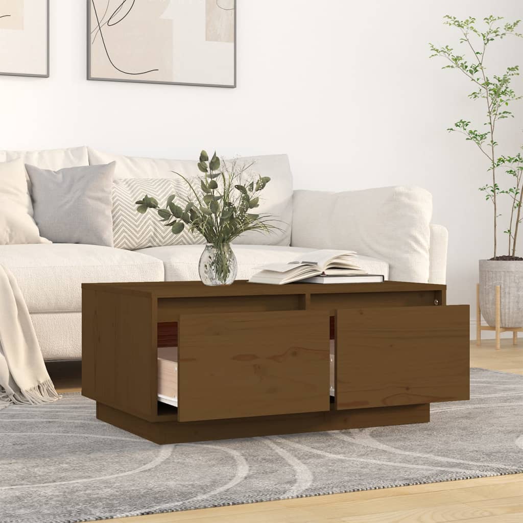 vidaXL Couchtisch Honigbraun 80x50x35 cm Massivholz Kiefer