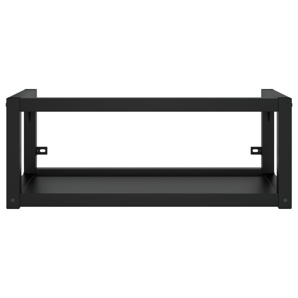 vidaXL Badezimmer Wand-Waschtischgestell Schwarz 79x38x31 cm Eisen