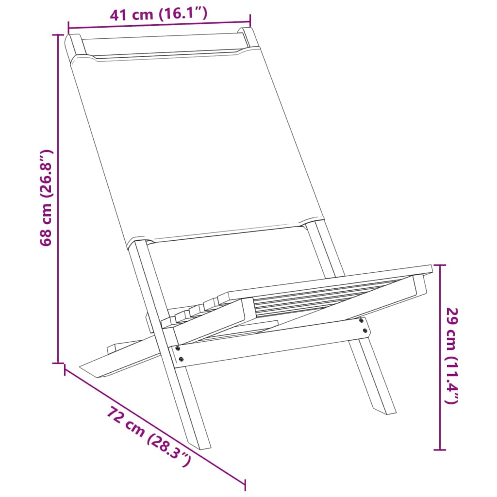 vidaXL Gartenstühle 4 Stk. Klappbar Cremeweiß Stoff und Massivholz