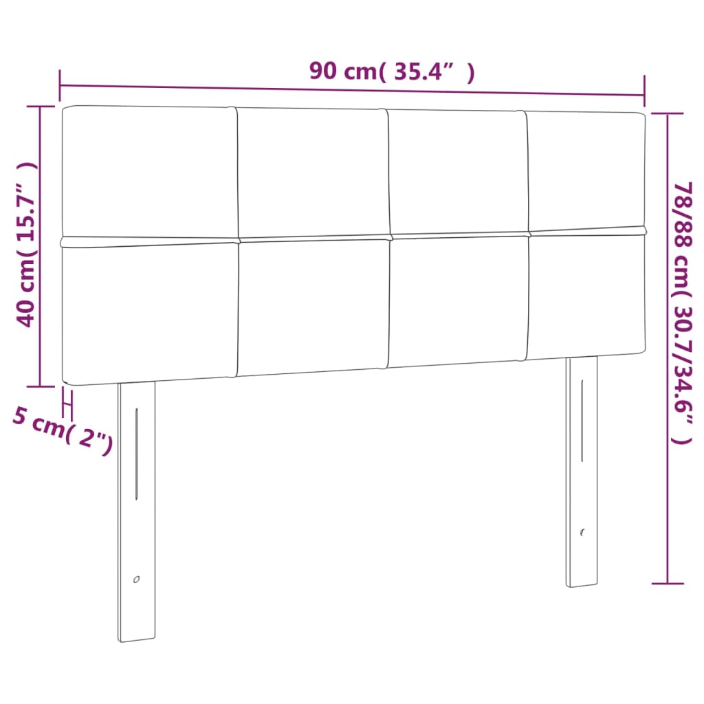 vidaXL Kopfteil Dunkelbraun 90x5x78/88 cm Stoff