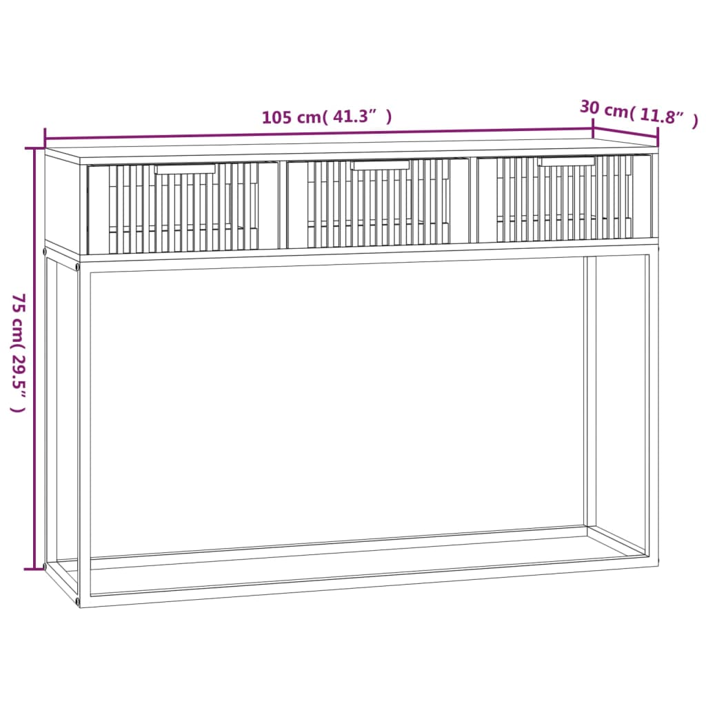 vidaXL Konsolentisch 105x30x75 cm Holzwerkstoff und Eisen