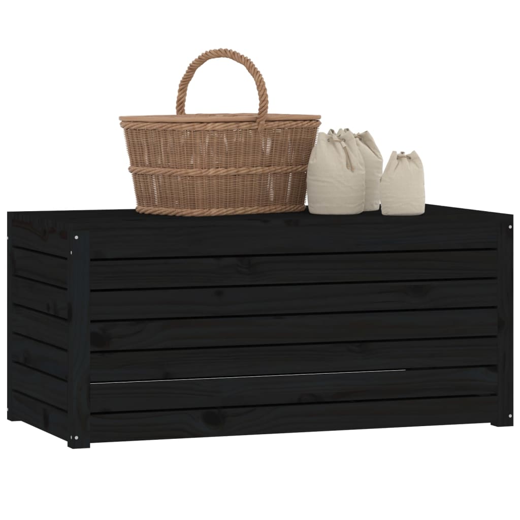 vidaXL Gartenbox Schwarz 101x50,5x46,5 cm Massivholz Kiefer